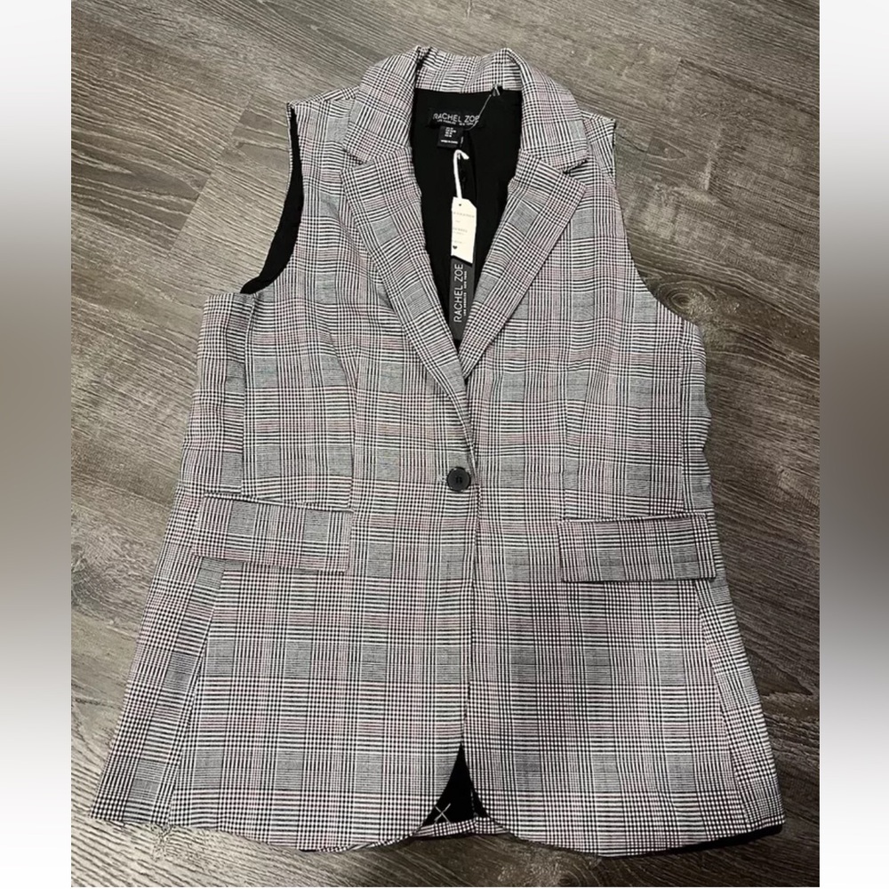 NWT Rachel Zoe Medium Plaid Vest